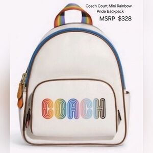 Coach Court Mini Rainbow Pride Backpack